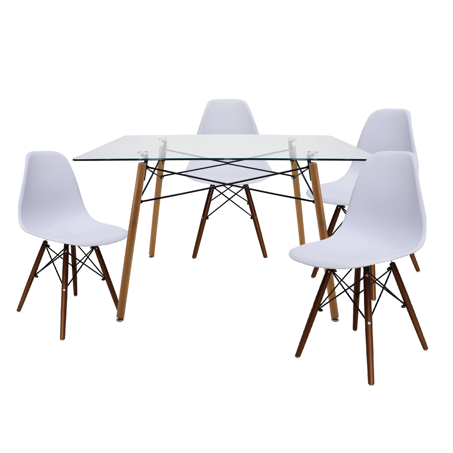 Comedor Rectangular T5 Trendy Mundo In Cristal para 4 Personas
