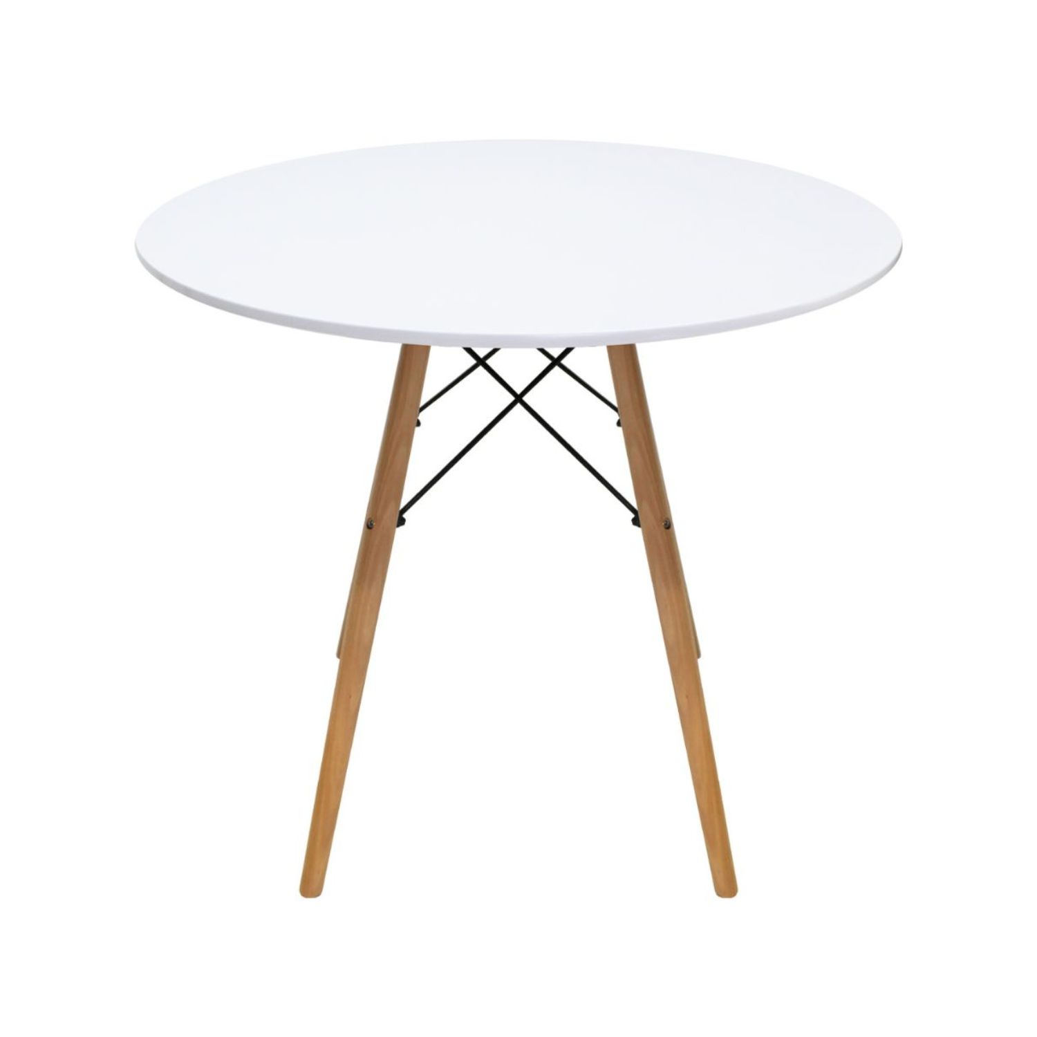 Foto 3 pulgar | Comedor Circular Mundo In 80 cm Oslo color Blanco + 4 Sillas Eames