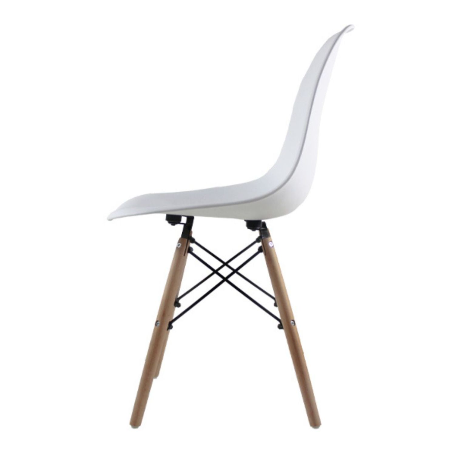 Foto 5 pulgar | Comedor Circular Mundo In 80 cm Oslo color Blanco + 4 Sillas Eames