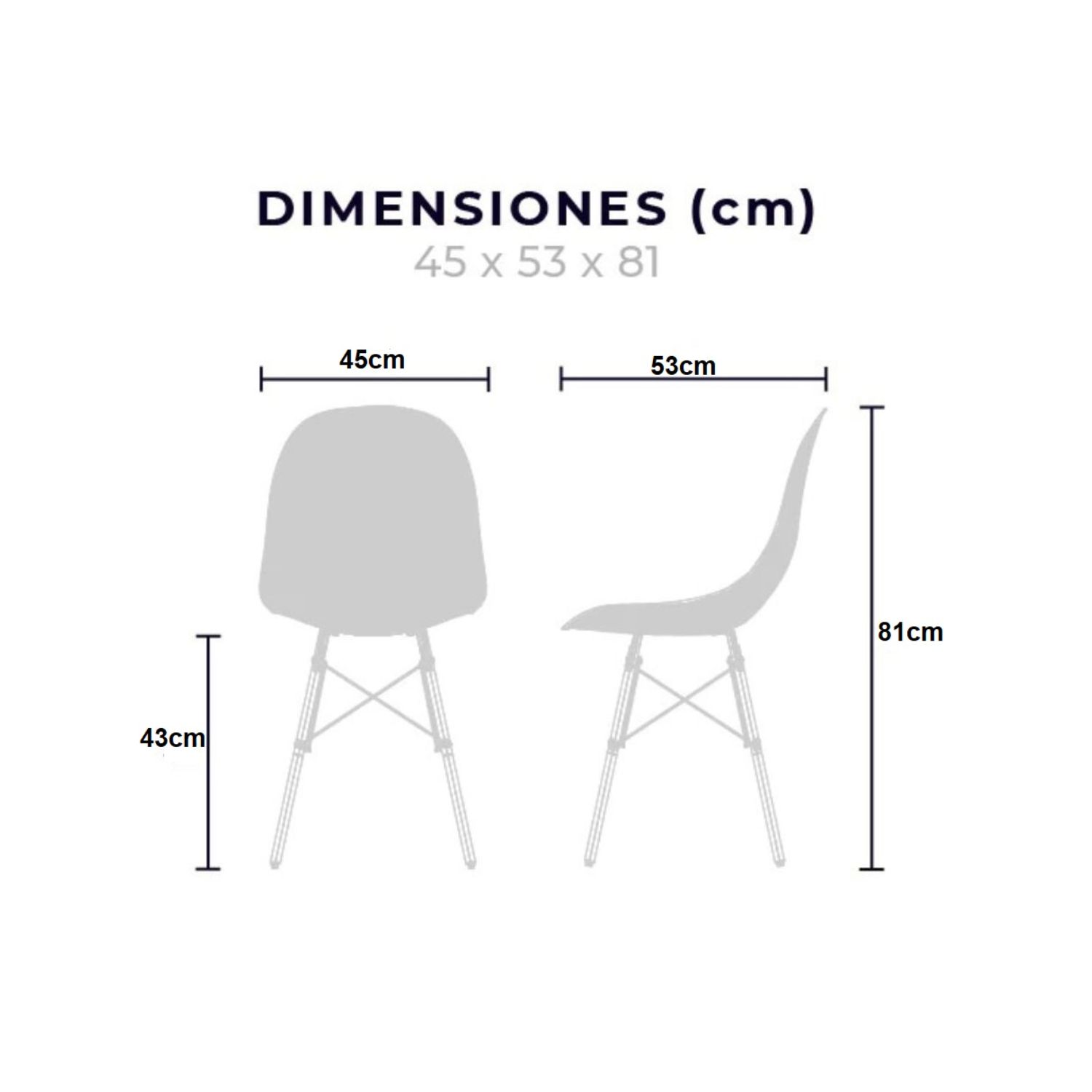 Foto 6 pulgar | Comedor Circular Mundo In 80 cm Oslo color Blanco + 4 Sillas Eames