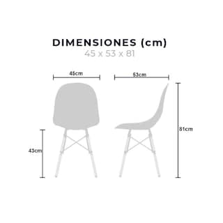 Foto 5 | Comedor Circular Mundo In 80 cm Oslo color Blanco + 4 Sillas Eames