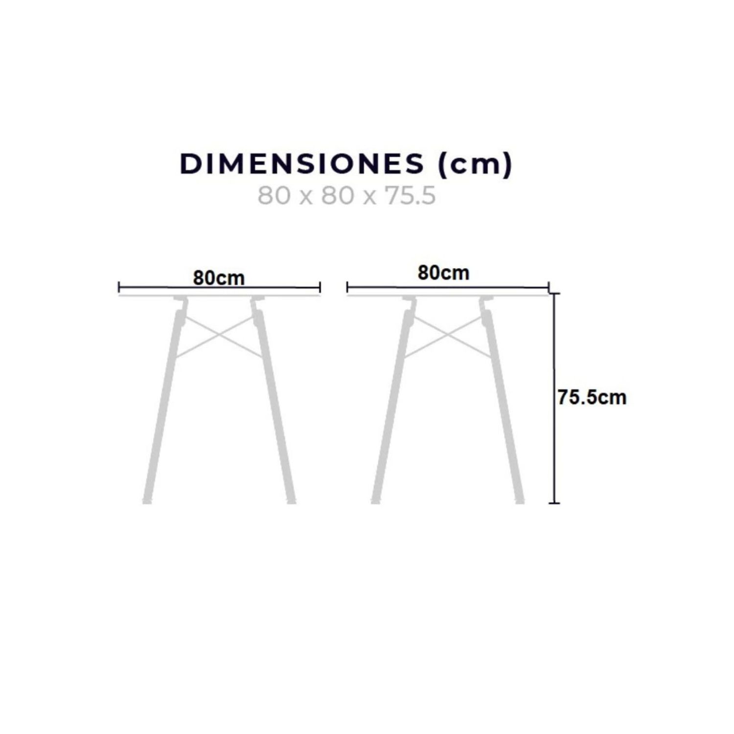 Foto 6 | Comedor Circular Mundo In 80 cm Oslo color Blanco + 4 Sillas Eames
