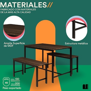 Foto 3 | Comedor Mubson Naly con 2 Taburetes Antecomedor Café