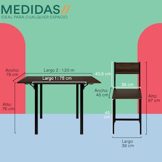 Foto 4 | Comedor Mubson Ponce con 4 Sillas Antecomedor Café para Cocina