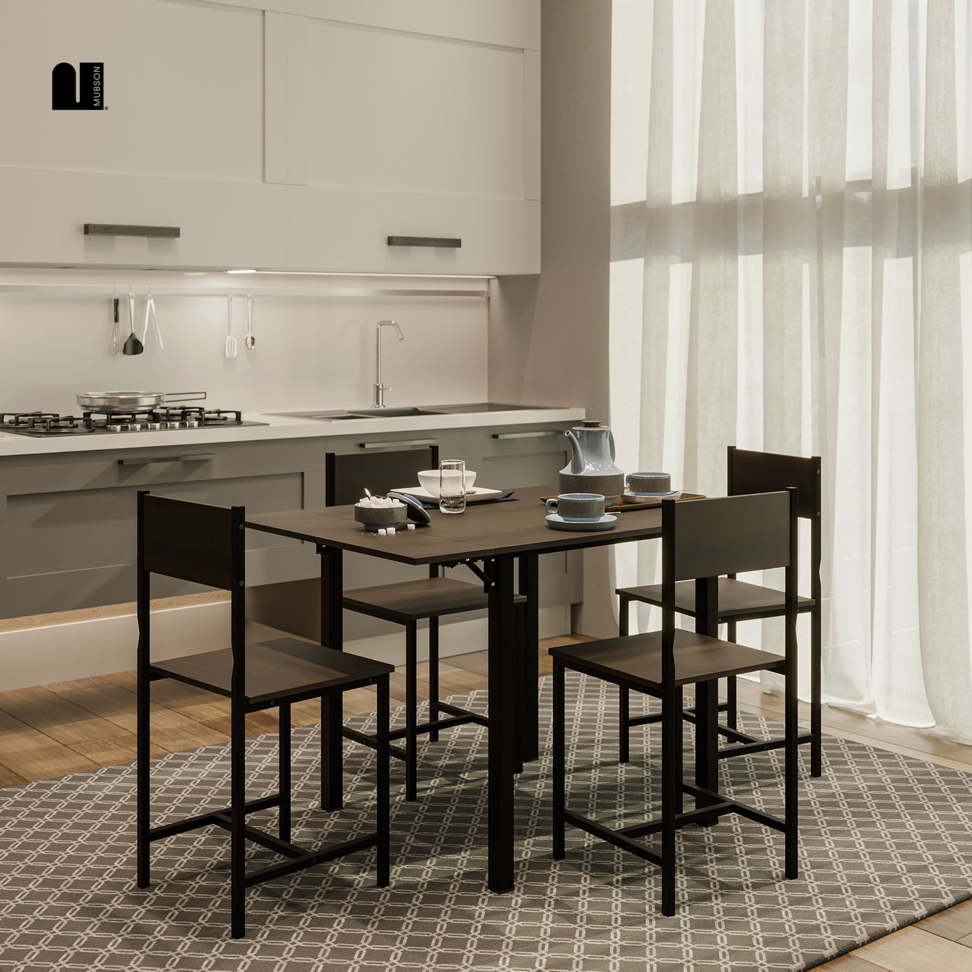 Foto 7 pulgar | Comedor Mubson Ponce con 4 Sillas Antecomedor Café para Cocina