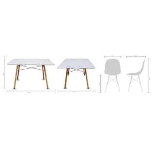 Foto 5 | Comedor Rectangular Mundo In Oslo Multicolor para 4 Personas