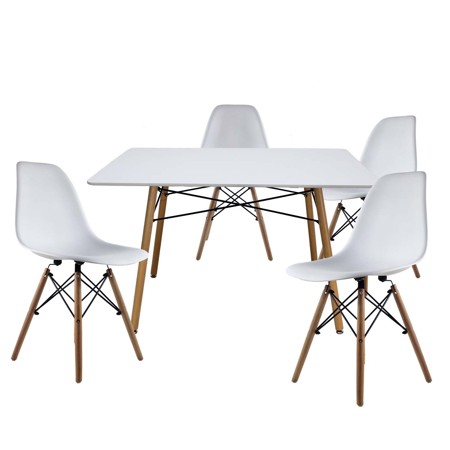 Comedor Rectangular Mundo In Oslo color Blanco para 4 Personas
