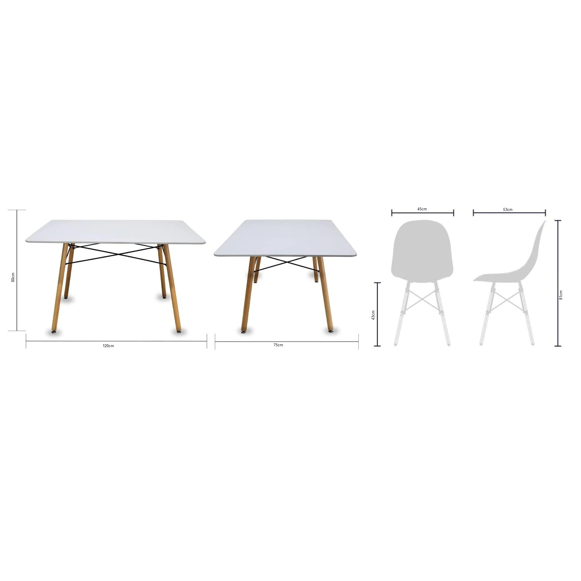 Foto 6 pulgar | Comedor Rectangular Mundo In Oslo Multicolor para 4 Personas