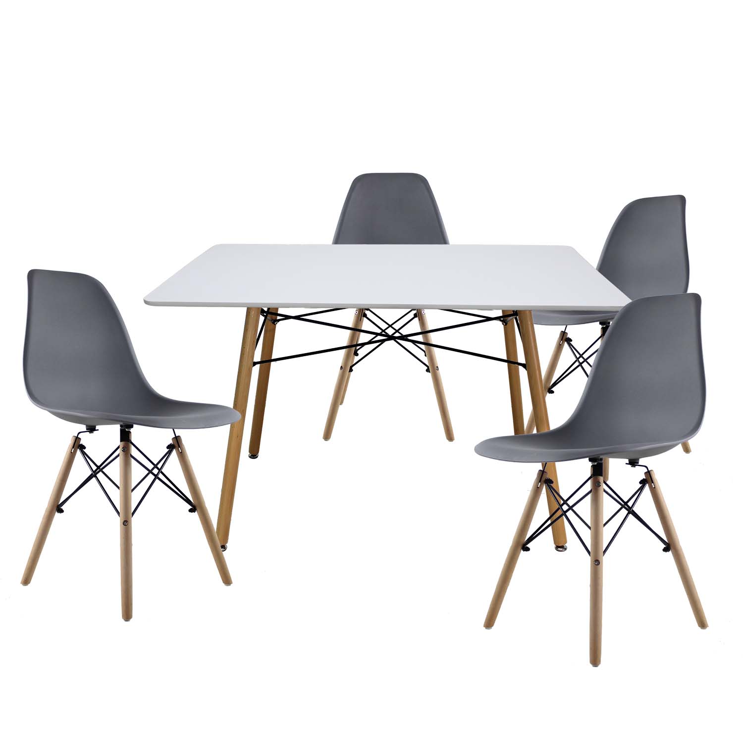 Comedor Mundi In Gris con 4 Sillas