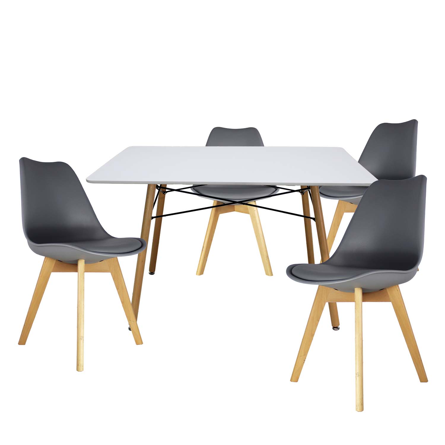 Foto 7 pulgar | Comedor Mundi In Gris con 4 Sillas