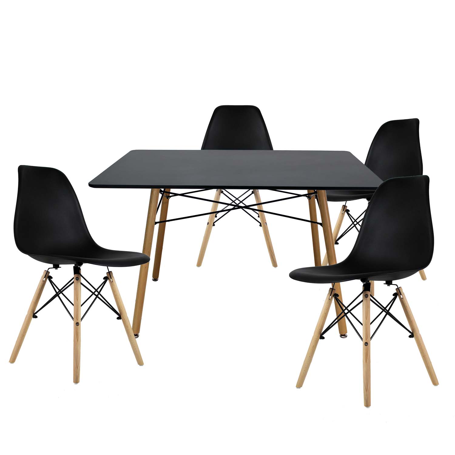 Comedor Rectangular Mundo In Oslo color Negro para 4 Personas
