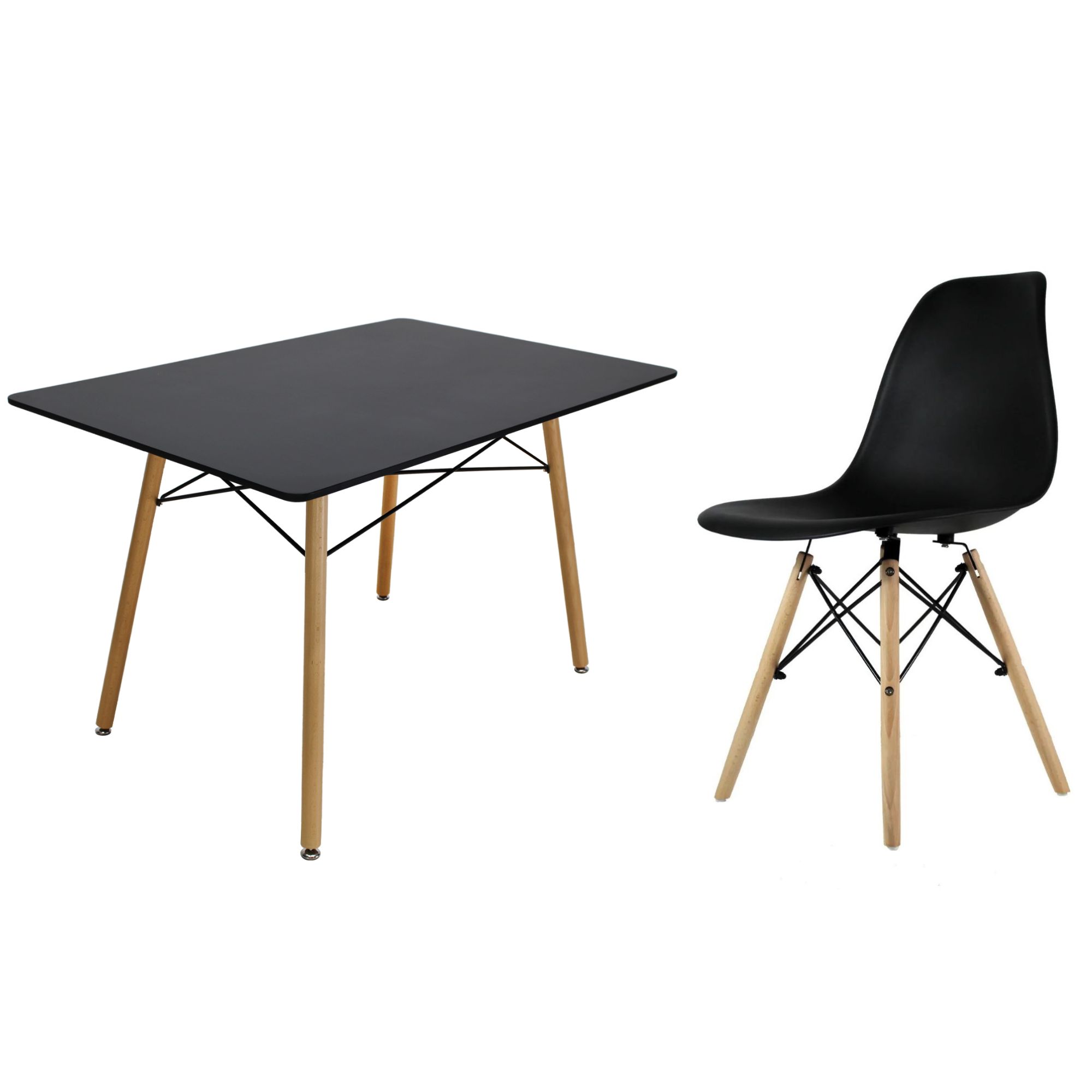 Foto 3 pulgar | Comedor Rectangular Mundo In Oslo color Negro para 4 Personas