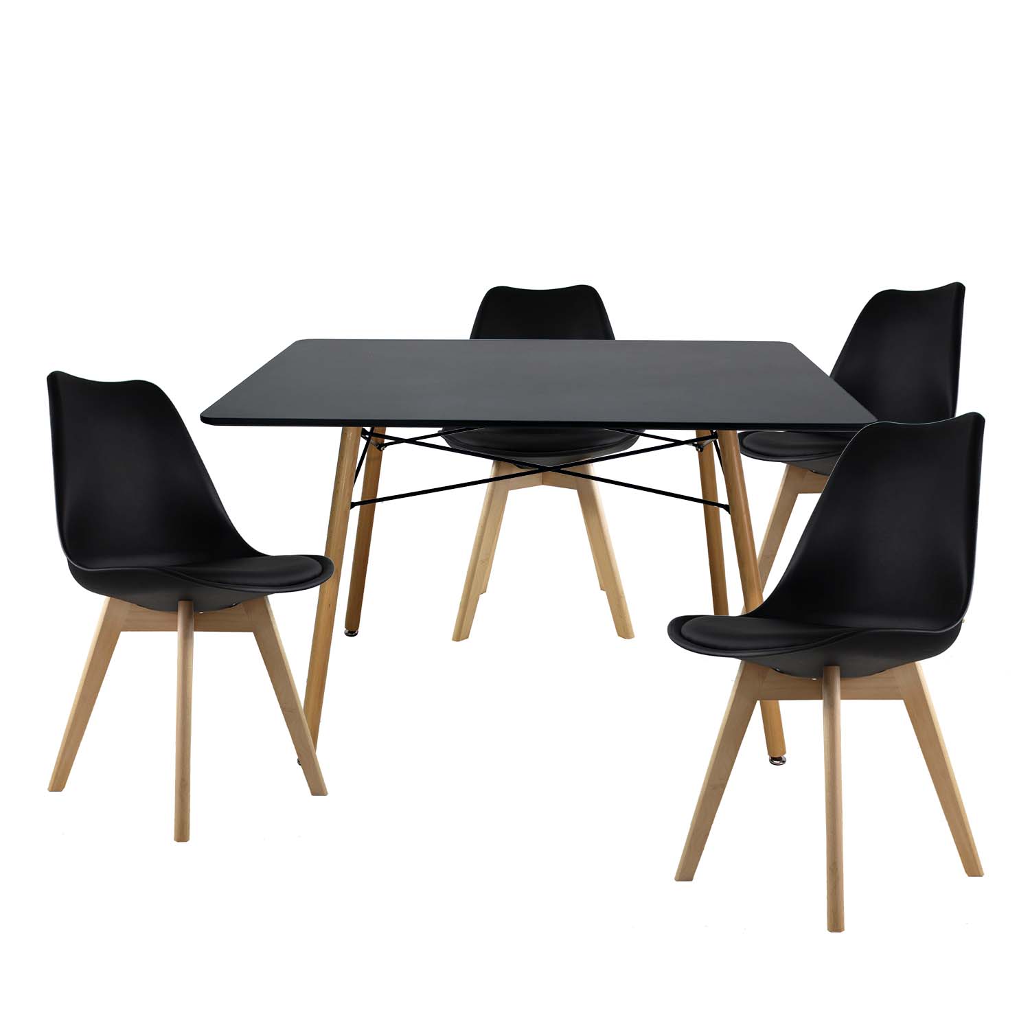 Comedor Rectangular Mundo In Frankfurt para 4 Personas color Negro