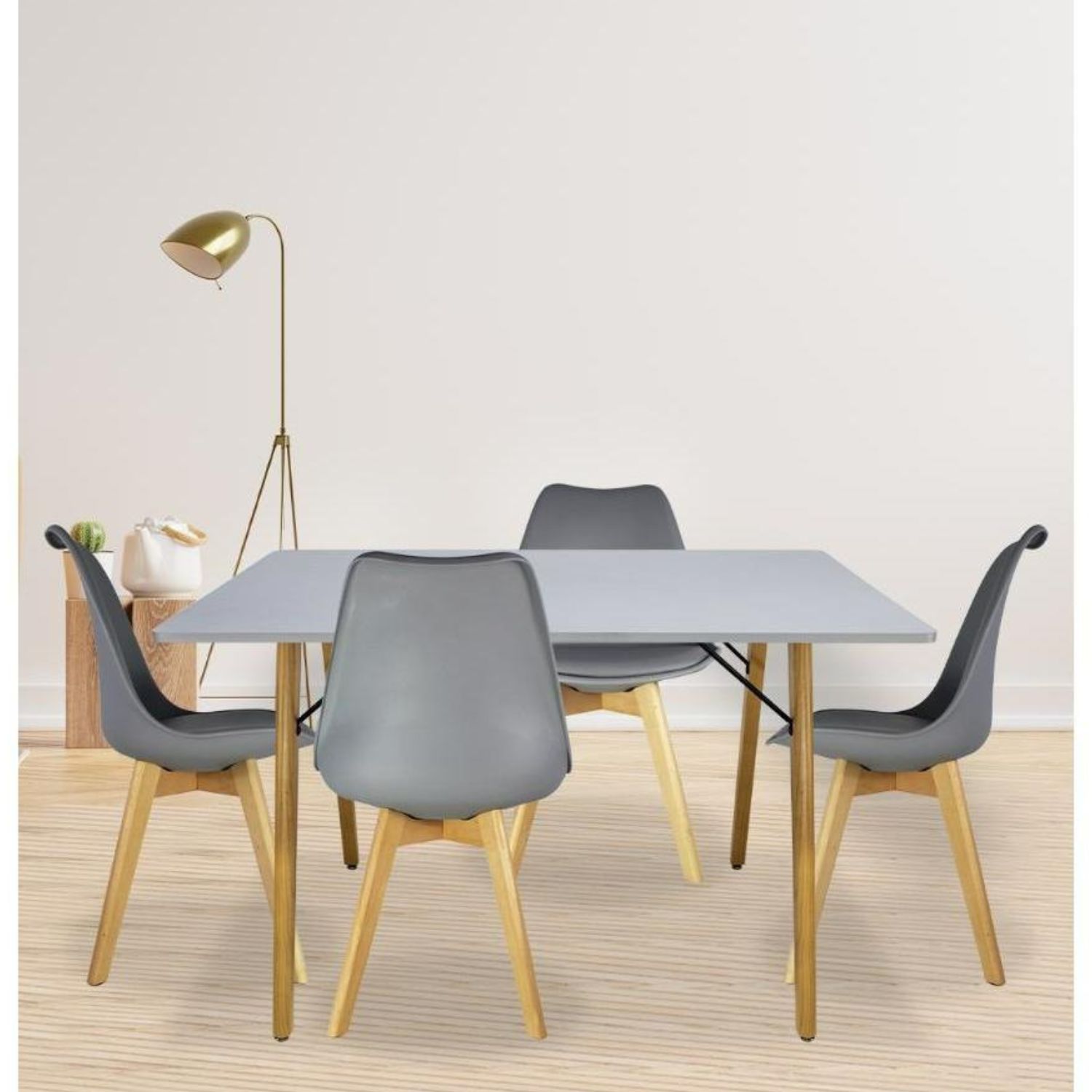 Foto 2 | Comedor Mundi In Gris con 4 Sillas