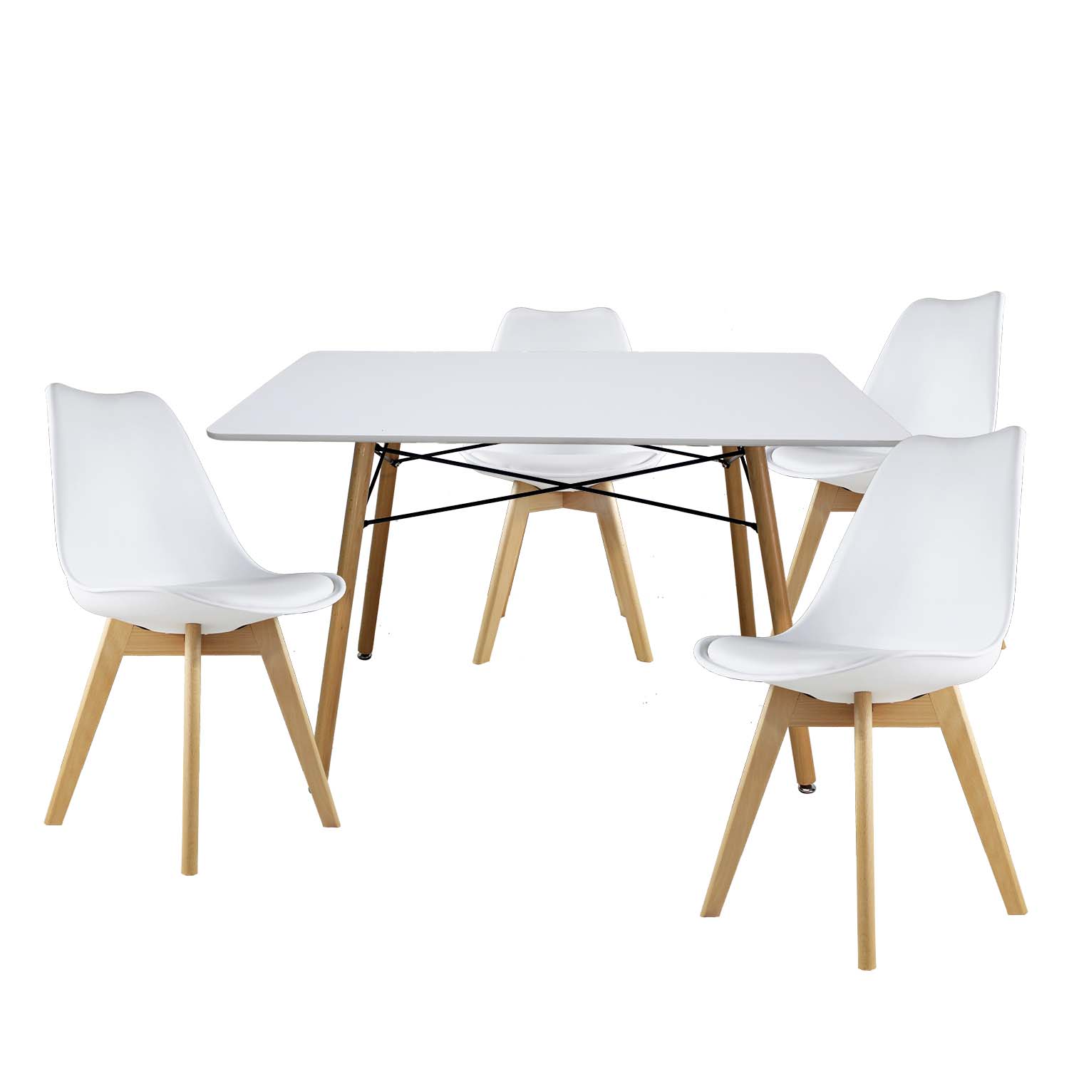 Comedor Rectangular Mundo In Frankfurt color Blanco para 4 Personas