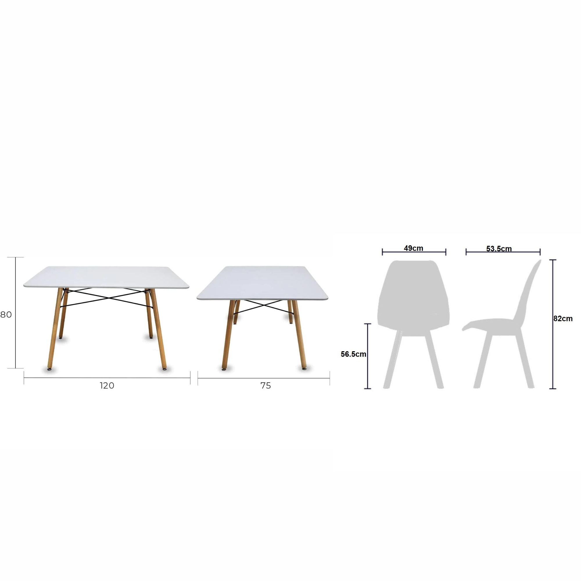 Foto 5 pulgar | Comedor Rectangular Mundo In Frankfurt color Blanco para 4 Personas