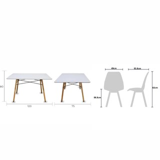 Foto 4 | Comedor Rectangular Mundo In Frankfurt color Blanco para 4 Personas