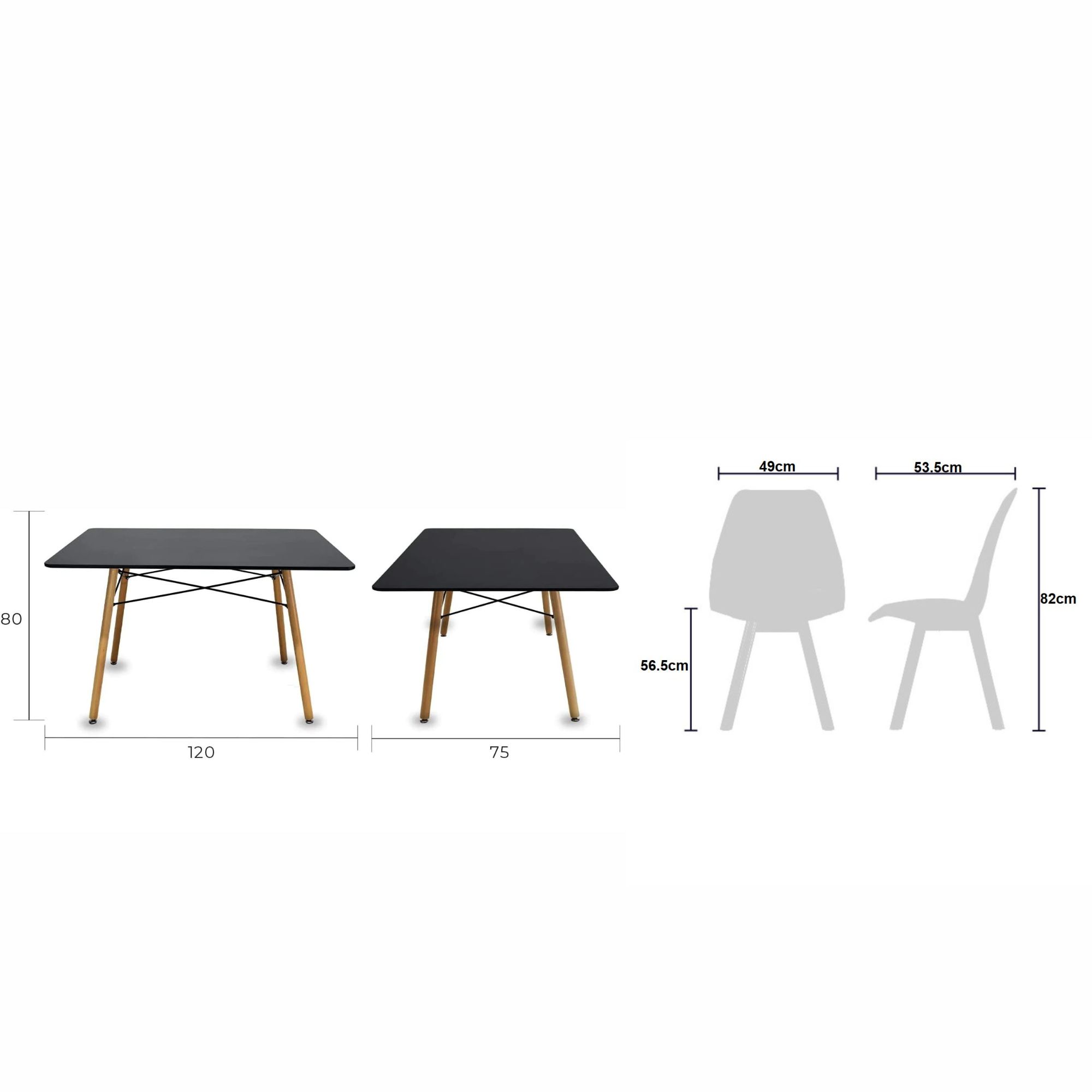 Foto 5 pulgar | Comedor Rectangular Mundo In Frankfurt para 4 Personas Multicolor