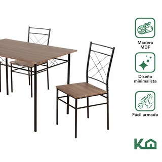 Foto 2 | Comedor ColorHome KHMESAX4S Marrón 4 Sillas