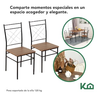 Foto 6 | Comedor ColorHome KHMESAX4S Marrón 4 Sillas