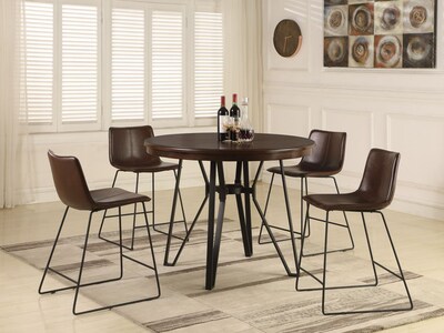 Foto 2 | Comedor Alto Redondo con 4 Sillas Cosmobel Sansa color Café