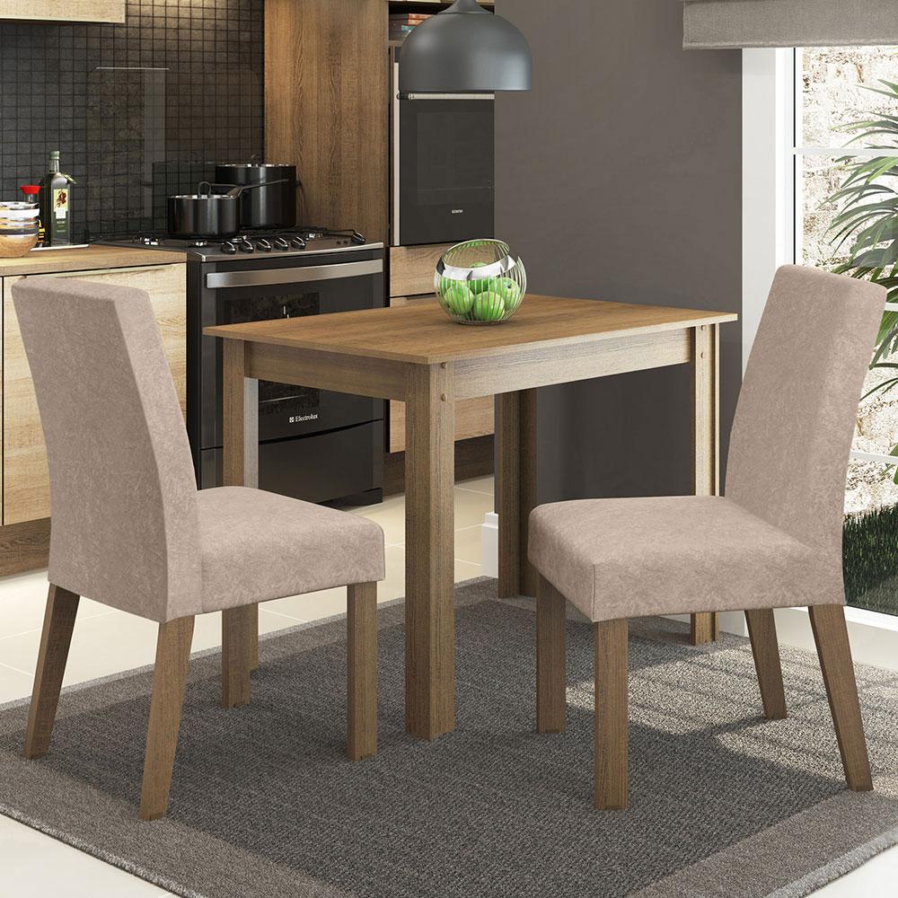 Foto 3 pulgar | Juego de Comedor Madesa Vic Mesa con Tablero de Madera + 2 Sillas Marrón