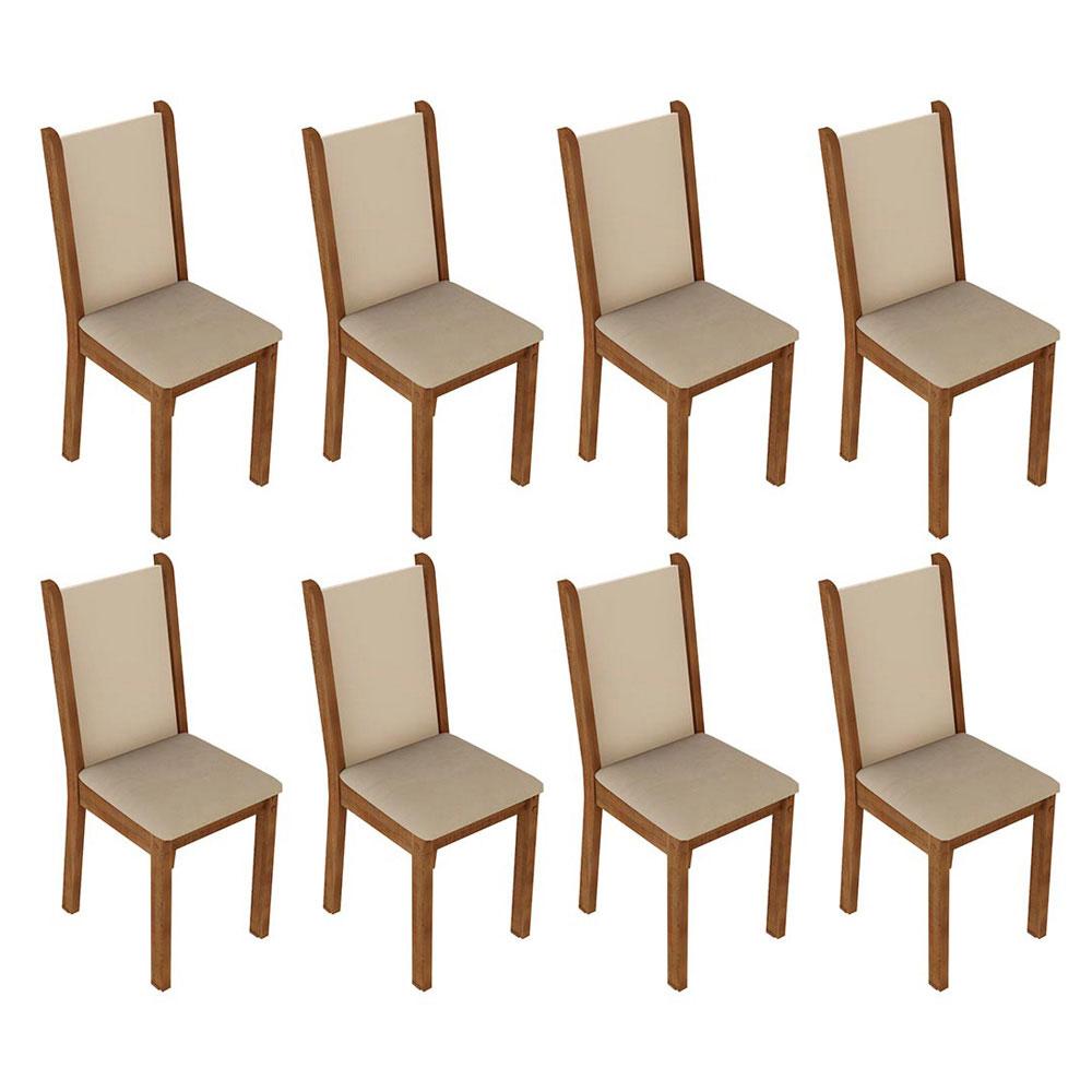 Foto 9 pulgar | Juego de Comedor Mesa Tablero De Madera 8 Sillas Marrón/crema/beige Marisa Madesa