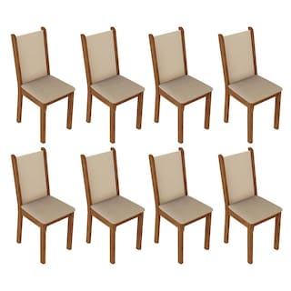 Foto 8 | Juego de Comedor Mesa Tablero De Madera 8 Sillas Marrón/crema/beige Marisa Madesa