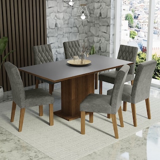 Foto 1 | Comedor Madesa Hanna Gris con 6 Sillas