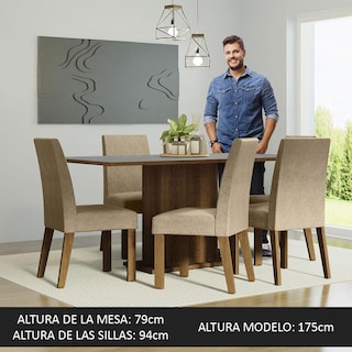 Foto 4 | Juego de Comedor Renata Madesa con Tablero de Madera y 6 Sillas
