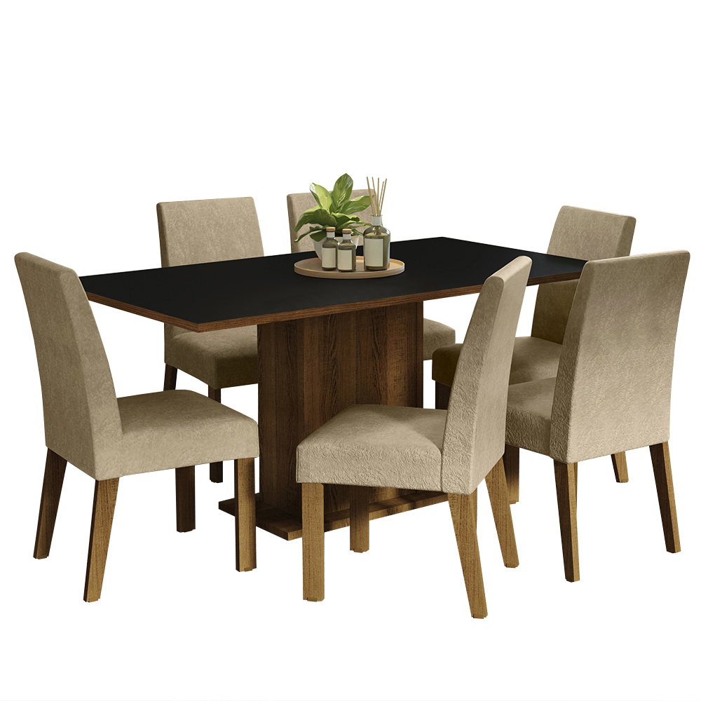 Foto 3 pulgar | Juego de Comedor Madesa Renata con 6 Sillas Marrones