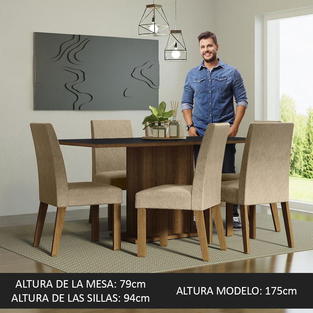 Foto 5 pulgar | Juego de Comedor Madesa Renata con 6 Sillas Marrones