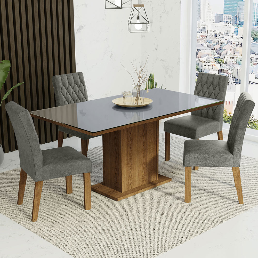 Foto 1 | Juego de Comedor Madesa Marilia con 4 Sillas Grises