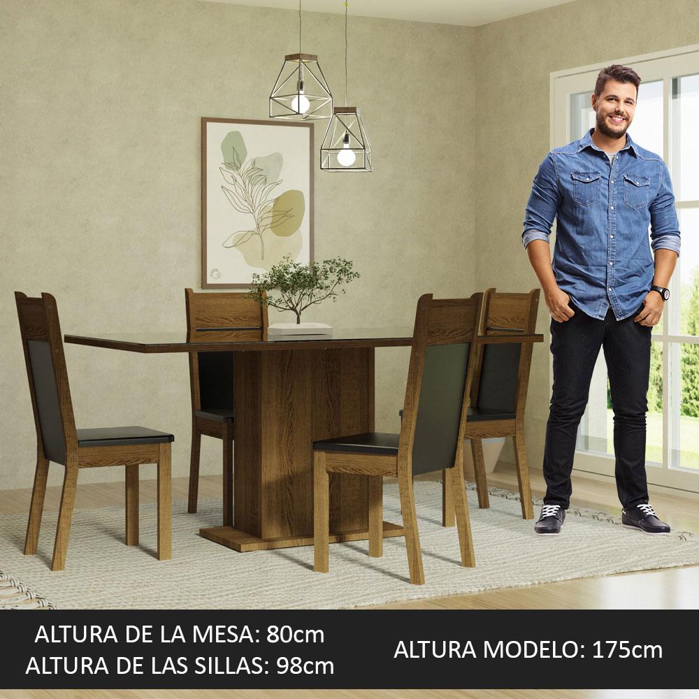 Foto 4 | Juego de Comedor con Tablero de Vidrio y 4 Sillas Madesa Greta