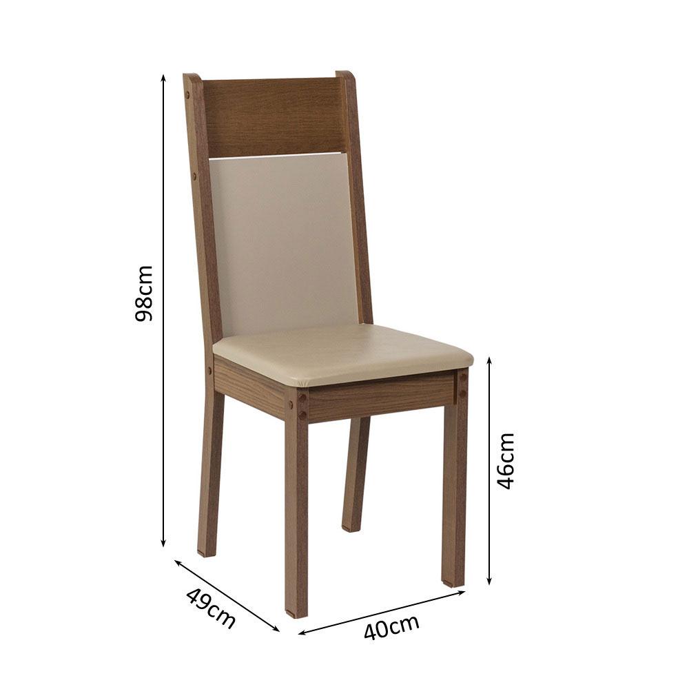 Foto 4 pulgar | Juego de Comedor Mesa Tablero De Madera 4 Sillas Marrón/crema/sintético Beige Claire Madesa