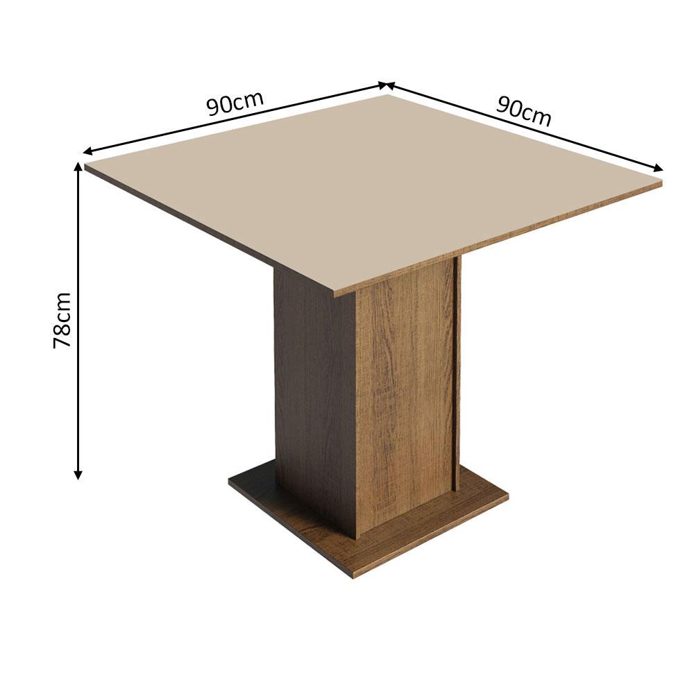Foto 5 pulgar | Juego de Comedor Mesa Tablero De Madera 4 Sillas Marrón/crema/sintético Beige Claire Madesa
