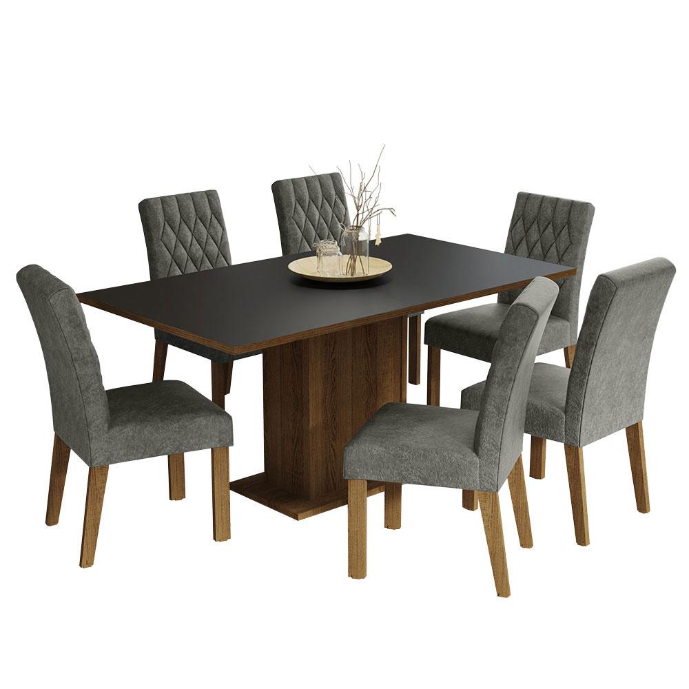 Comedor Madesa Mdja060135 color Negro con 6 Sillas