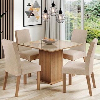 Foto 2 | Juego de Comedor Madesa Evelin con Mesa de Vidrio y 4 Sillas