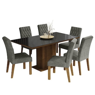 Foto 1 | Comedor Madesa Mdja060134 color Negro con 6 Sillas