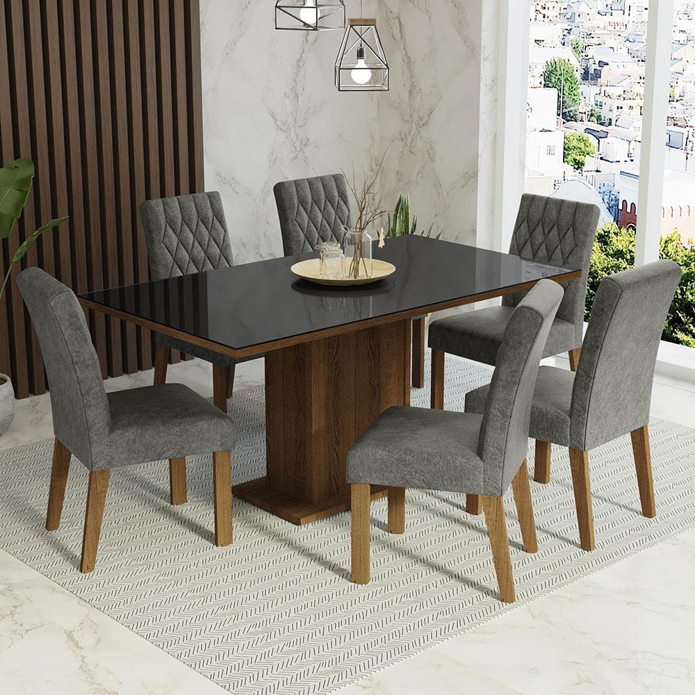 Foto 3 pulgar | Comedor Madesa Mdja060134 color Negro con 6 Sillas