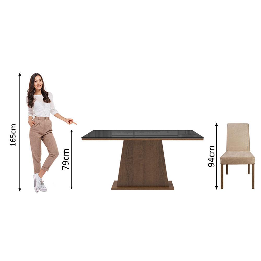 Foto 5 pulgar | Juego de Comedor Madesa Patricia Mesa con Tablero de Vidrio y 6 Sillas Marrón