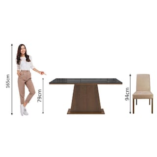Foto 4 | Juego de Comedor Madesa Patricia Mesa con Tablero de Vidrio y 6 Sillas Marrón