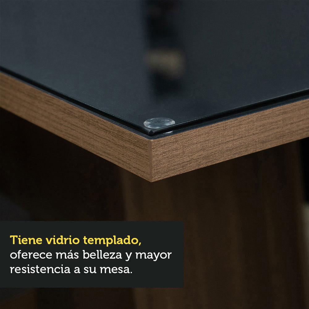 Foto 6 pulgar | Juego de Comedor Madesa Patricia Mesa con Tablero de Vidrio y 6 Sillas Marrón