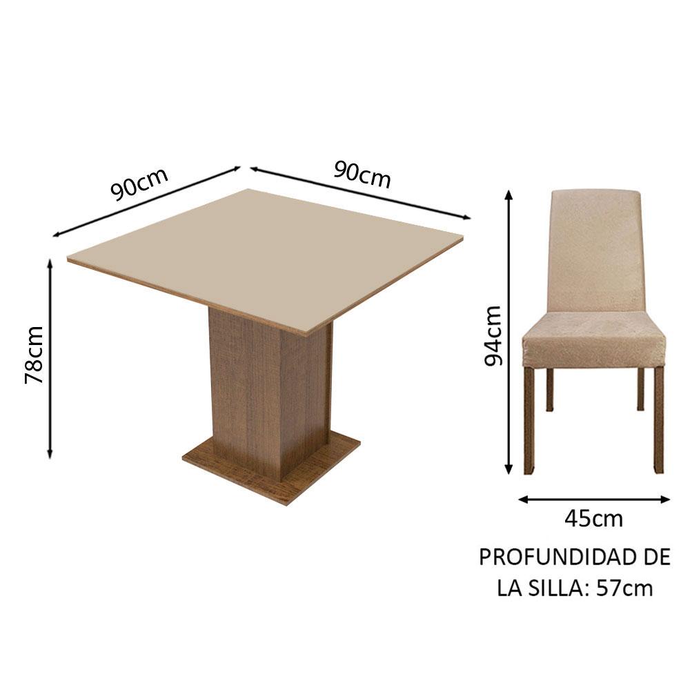 Foto 3 | Juego de Comedor Madesa Deise de Madera con 4 Sillas