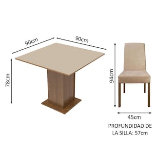 Foto 3 | Juego de Comedor Madesa Deise de Madera con 4 Sillas