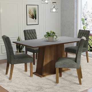 Foto 2 | Juego de Comedor Mesa con Tablero de Madera 4 Sillas Madesa Ashley color Gris