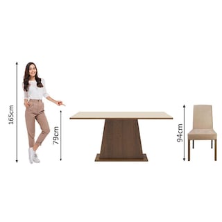 Foto 4 | Juego de Comedor Madesa Flavia Mesa con Tablero de Madera + 4 Sillas Marrón/Crema/Imperial