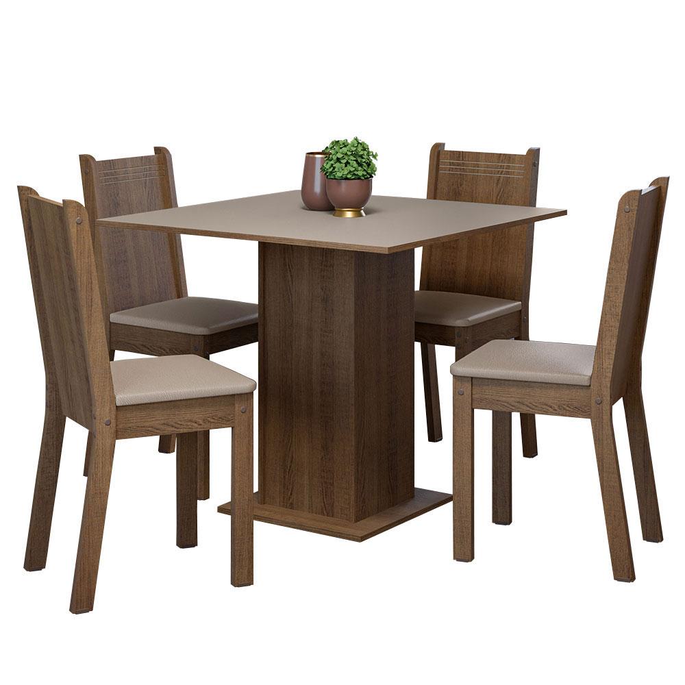 Foto 2 pulgar | Juego de Comedor Madesa Samara Marrón con 4 Sillas