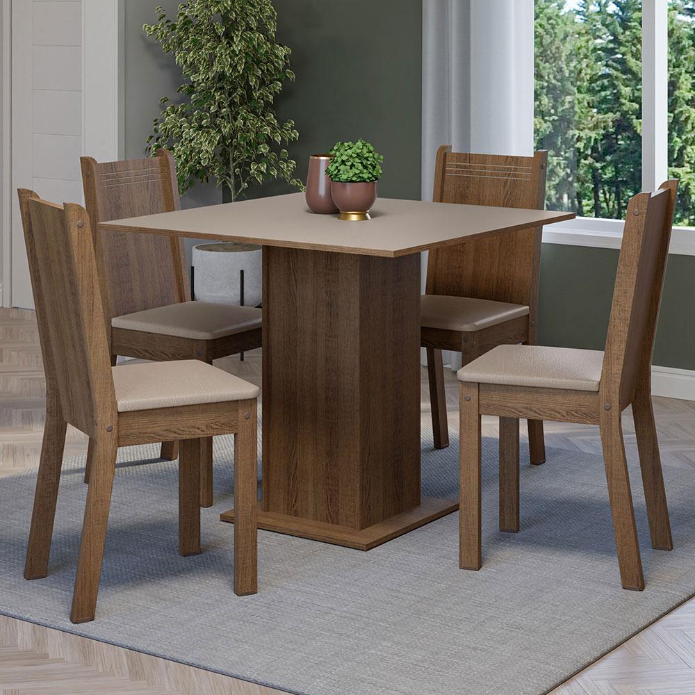 Foto 3 pulgar | Juego de Comedor Madesa Samara Marrón con 4 Sillas