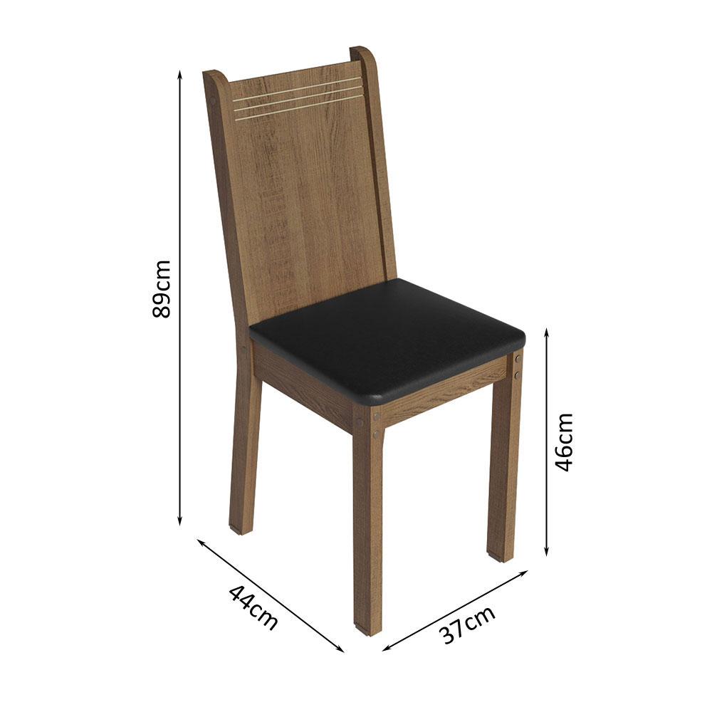 Foto 4 pulgar | Juego de Comedor Mesa Tablero De Madera 4 Sillas Marrón/crema/negro Samara